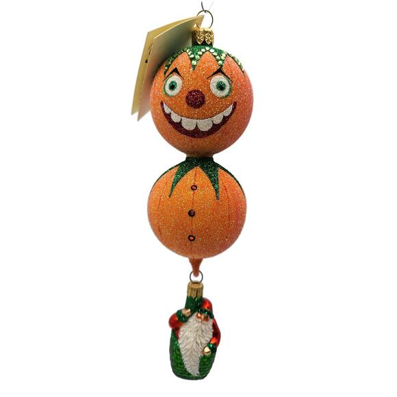 Patricia Breen Skyward Santa Claus Orange Halloween Pumpkin Christmas Ornament - Picture 1 of 9
